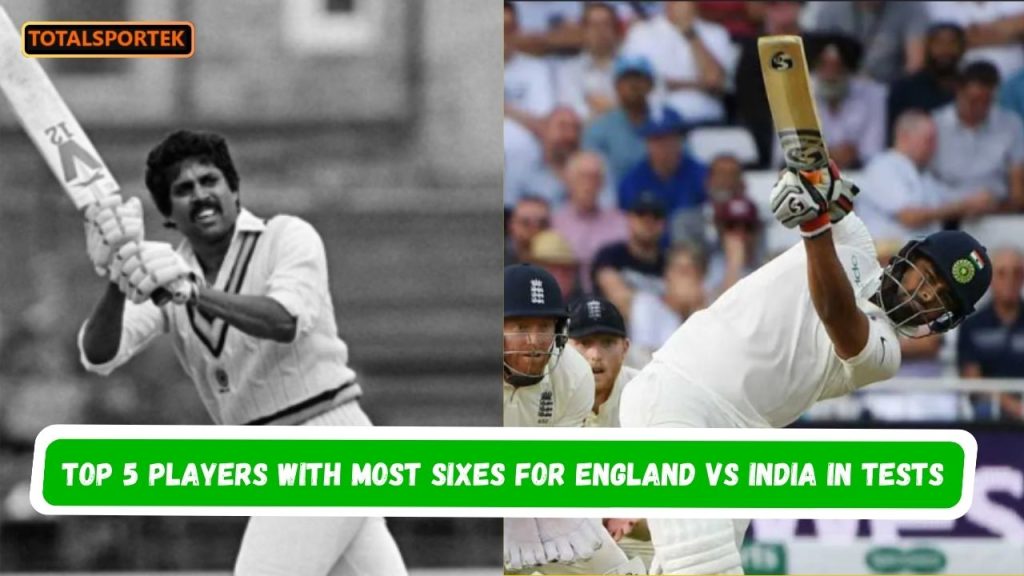Most Sixes for England vs India in Tests