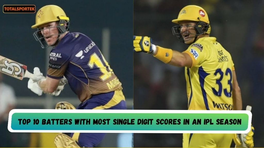 Most Single Digit Scores in an IPL Season